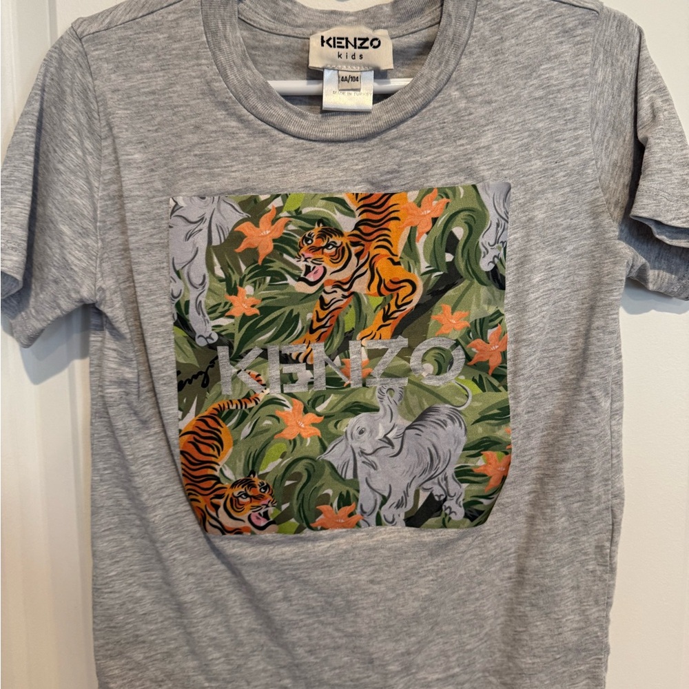 Kenzo Kids Jungle Print Gray T-Shirt